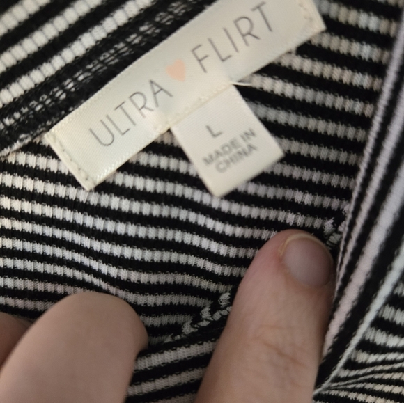 NWT, Black and White Striped Women's Top - Picture 2 of 4